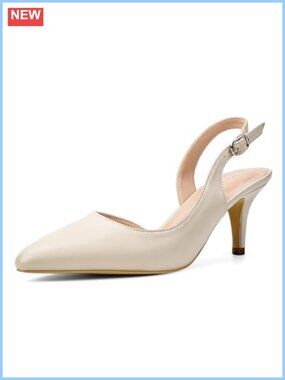 Kitten Heel Slingback Pumps Pointed Toe Office Dress Shoes